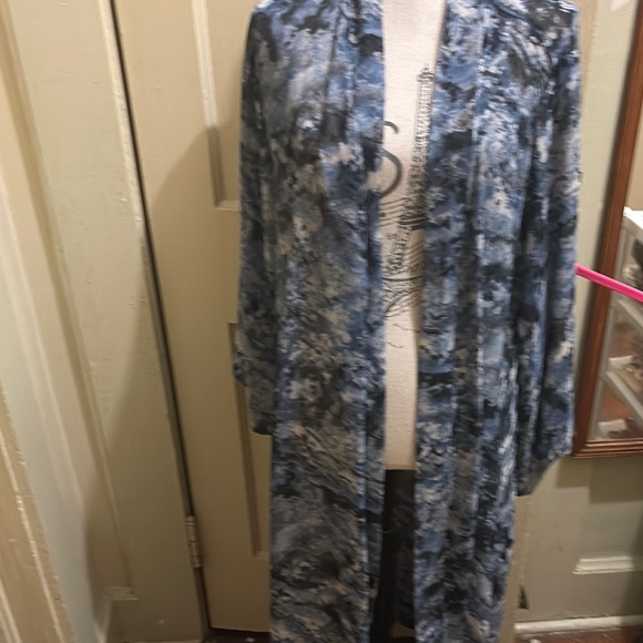 Olivaceous Jackets & Blazers - Olivaceous Blue Kimono M/L